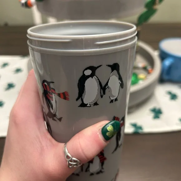 Vera Bradley Penguin Travel Mug with Red Lid - Picture 7 of 8